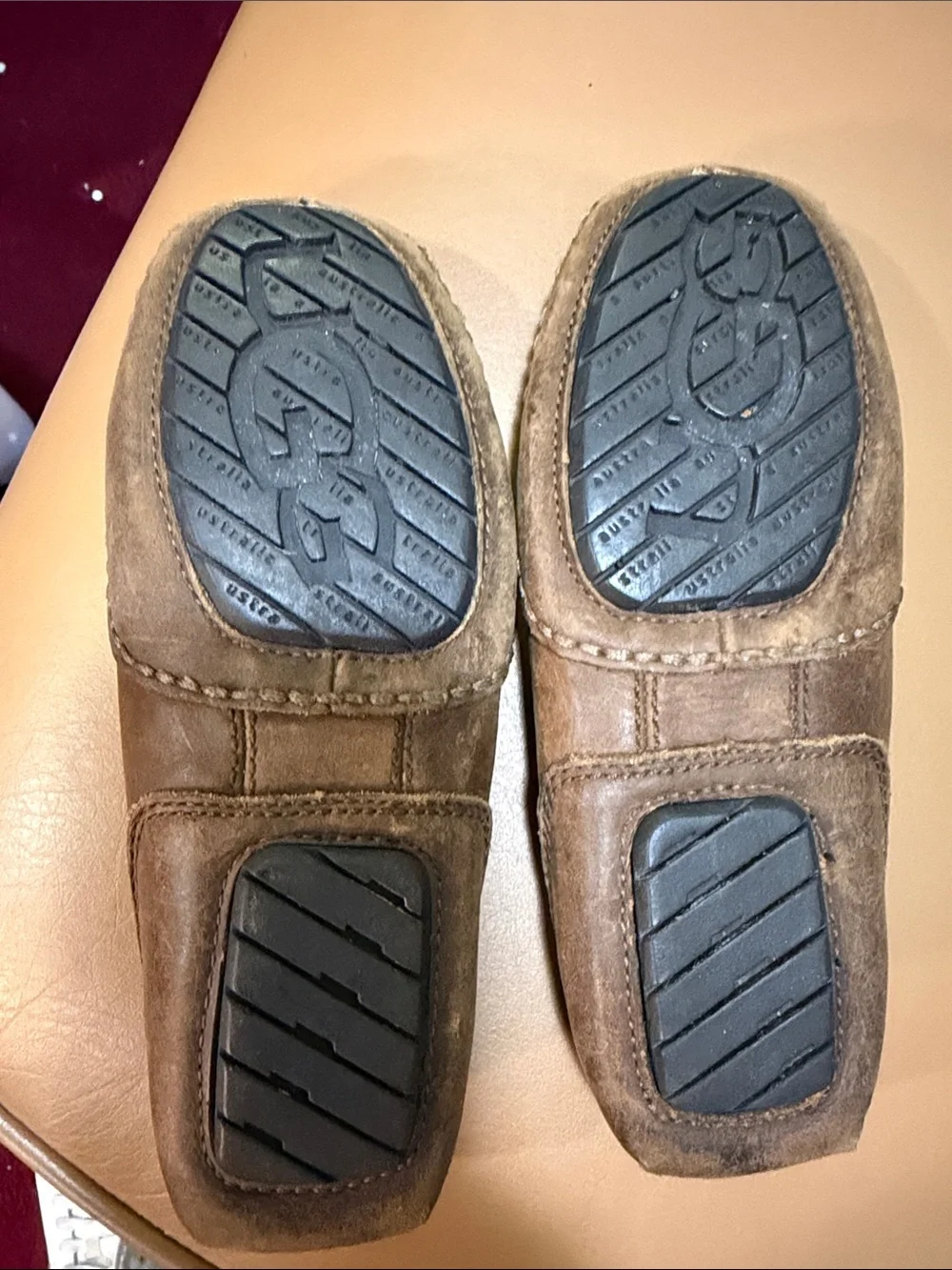 UGG Kid’s Chestnut Suede Slip-On Moccasins with Shearling